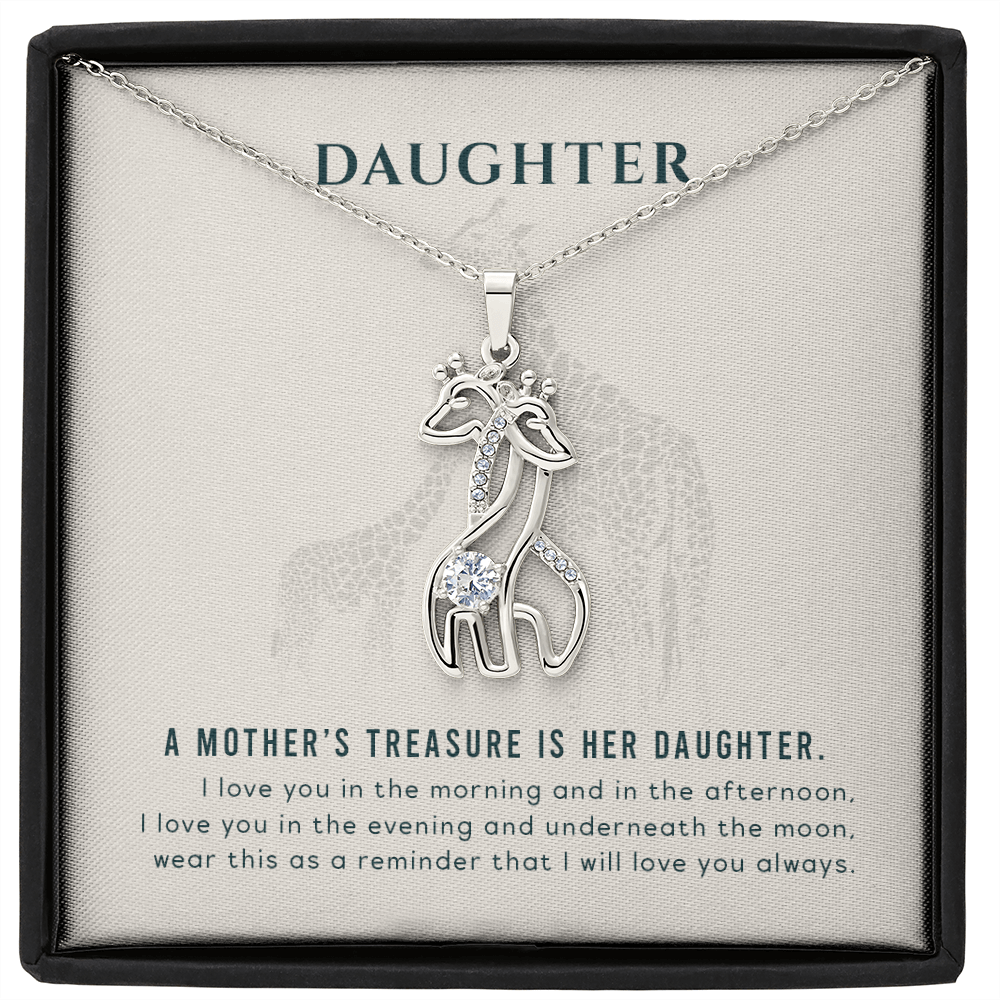 To my daughter - A mother's treasure - Giraffe Necklace - JustFamilyThings