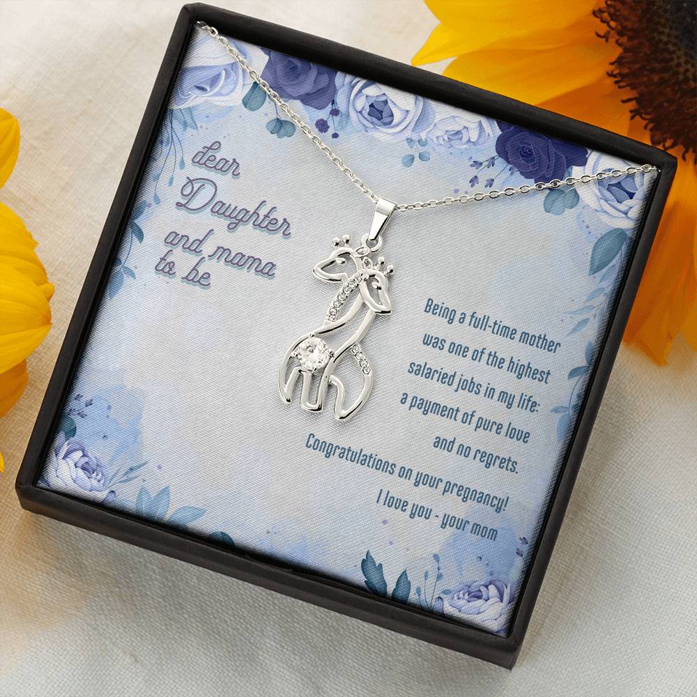 Gift for Pregnant Daughter from Mom - Giraffe Necklace - JustFamilyThings