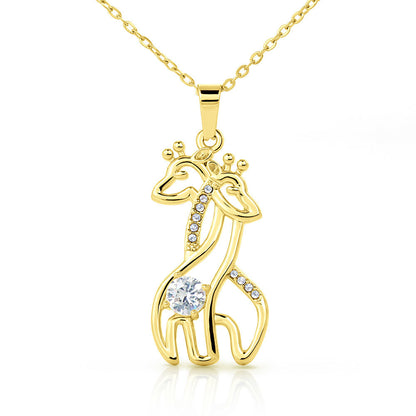 To my daughter from mom - I wish you the strength - Giraffe Necklace - JustFamilyThings