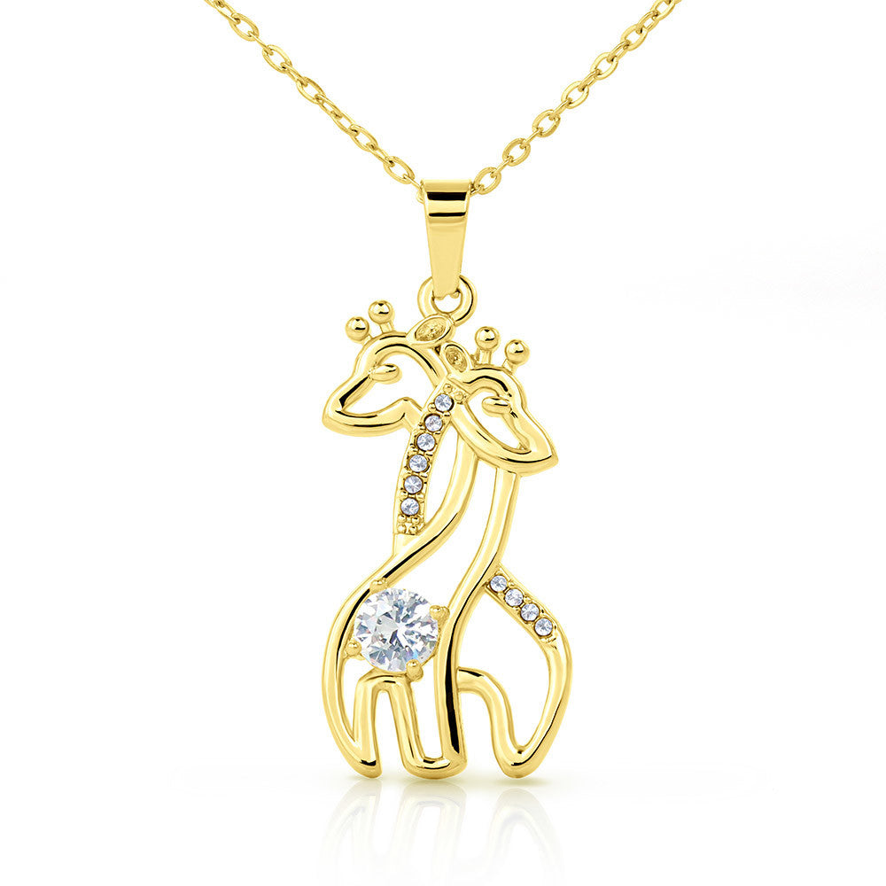To my mom from daughter - you're the most beautiful and caring person - Giraffe Necklace - JustFamilyThings