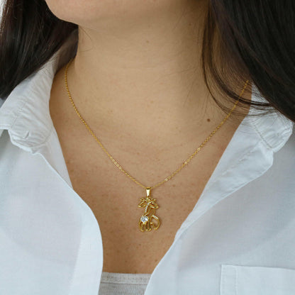 To my daughter from mom - I wish you the strength - Giraffe Necklace - JustFamilyThings