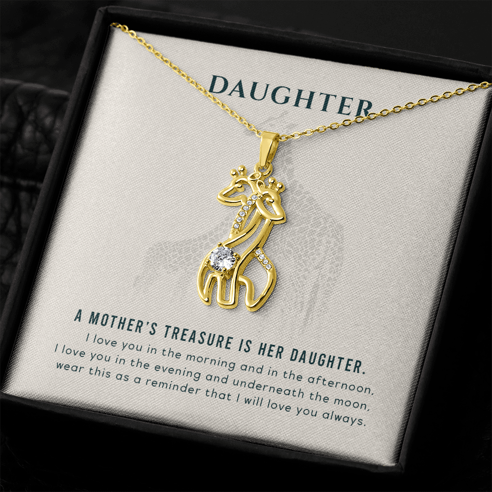 To my daughter - A mother's treasure - Giraffe Necklace - JustFamilyThings