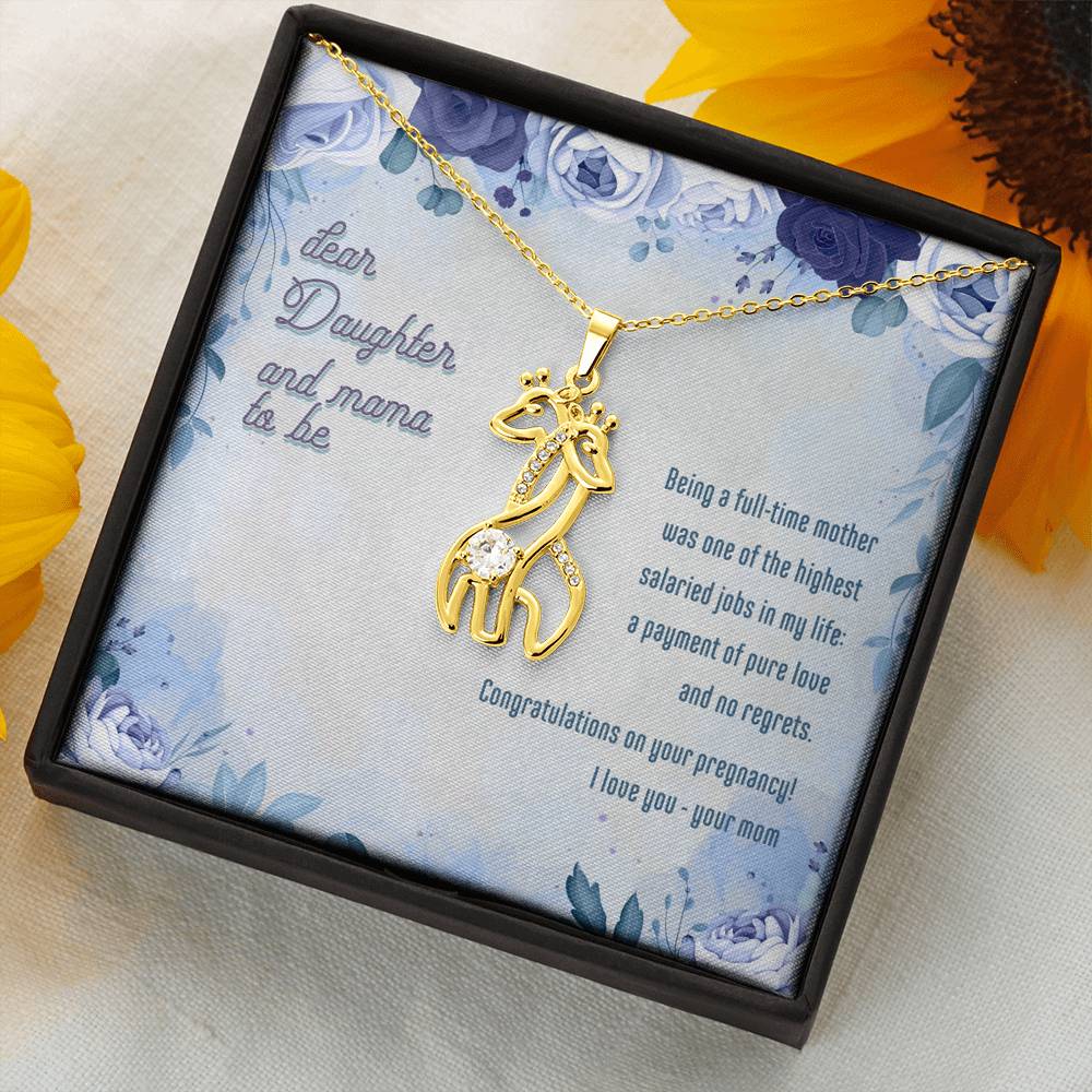 Gift for Pregnant Daughter from Mom - Giraffe Necklace - JustFamilyThings