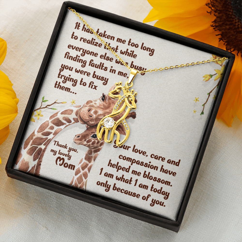 To my lovely mom - It has taken me Final - Giraffe Necklace - JustFamilyThings