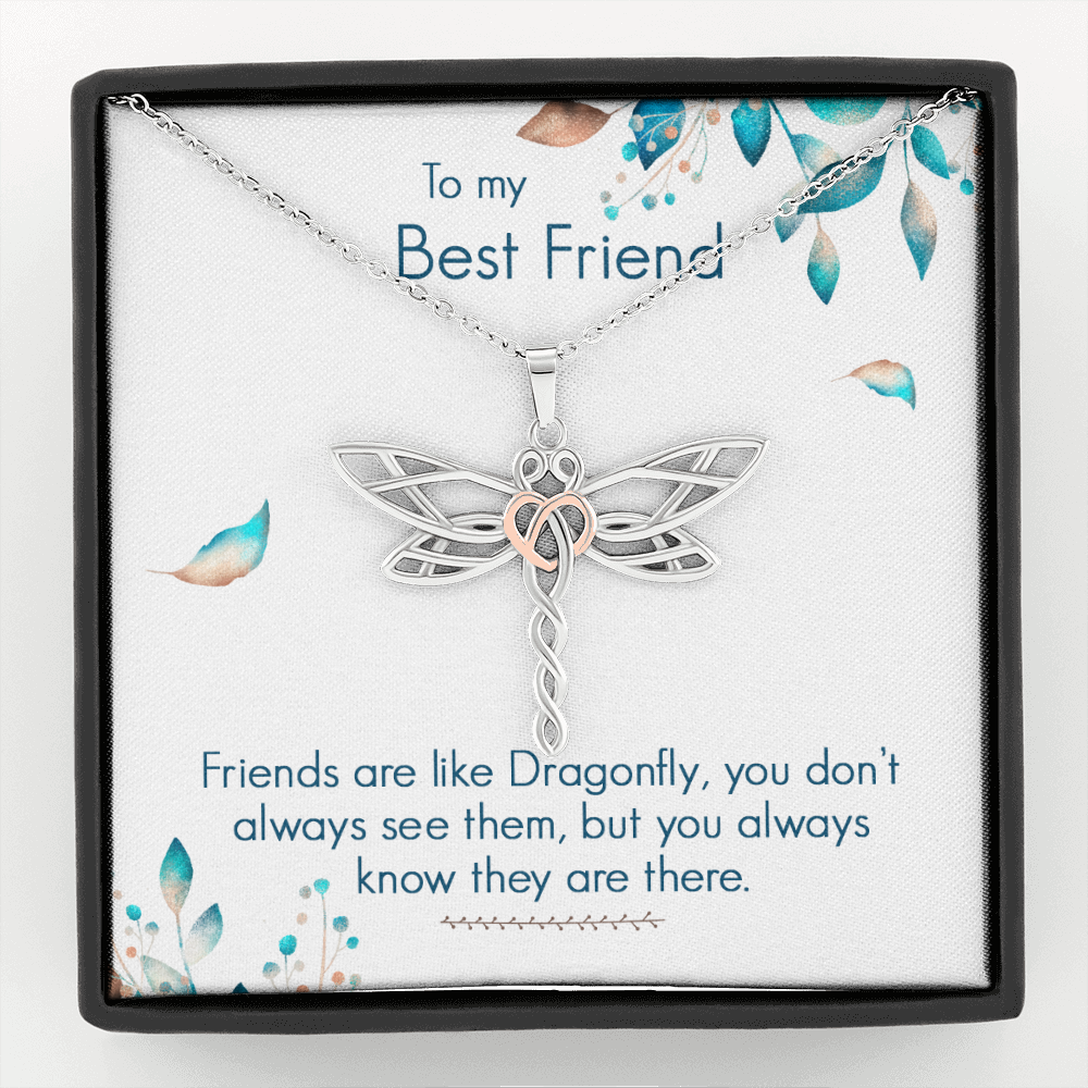 to my best friend - Friends are like Dragonfly - Dragonfly Necklace - JustFamilyThings