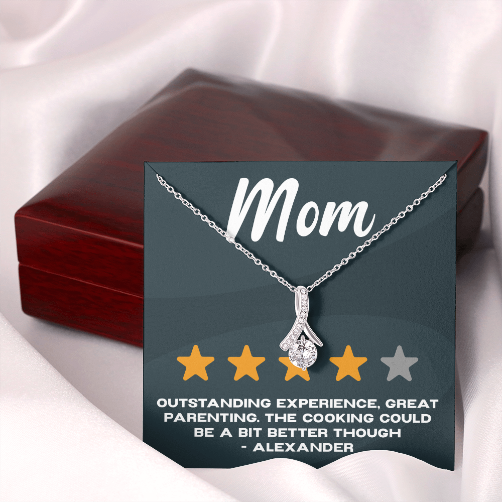 Personalized - 4/5 Stars mom rating - Offensive and Funny - Alluring Beauty Necklace - JustFamilyThings
