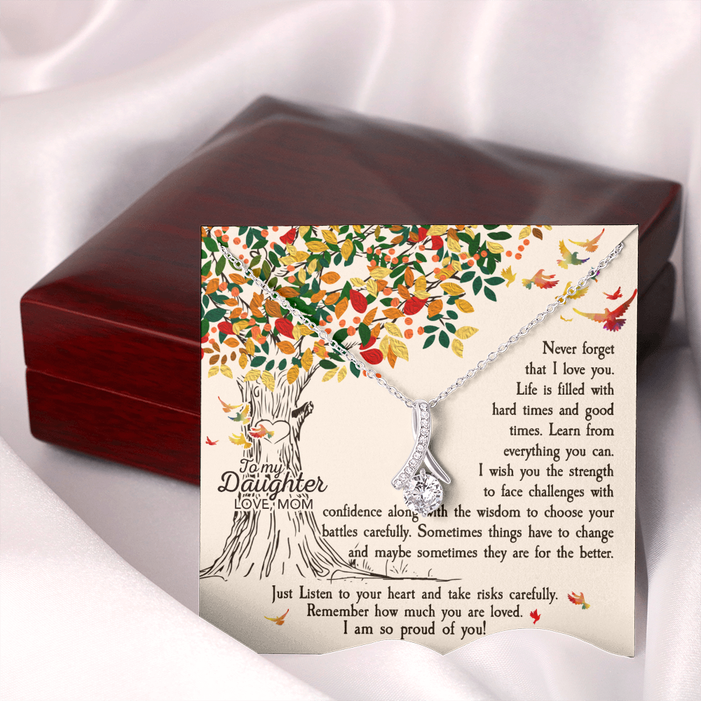 to my daughter from mom, Never Forget That I Love You - Alluring Beauty Necklace - JustFamilyThings