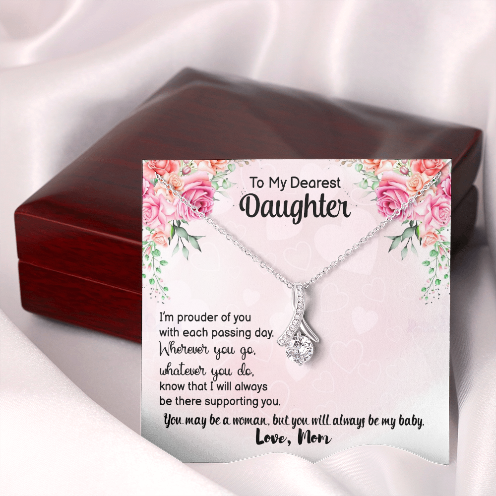 To My Dearest Daughter, from mom - Alluring Beauty Necklace - JustFamilyThings