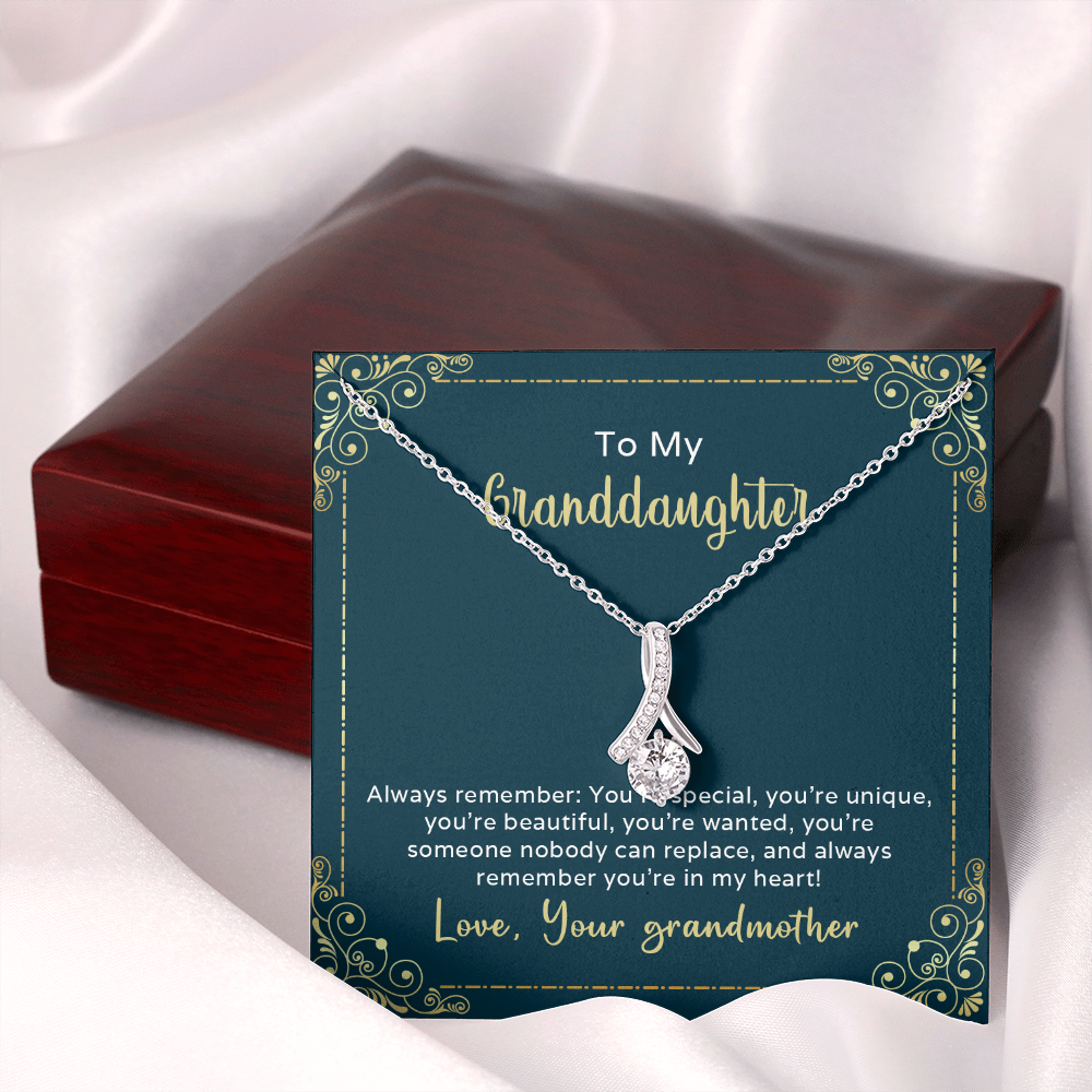 To my granddaughter from grandmother - always remember you're special - Alluring Beauty Necklace - JustFamilyThings