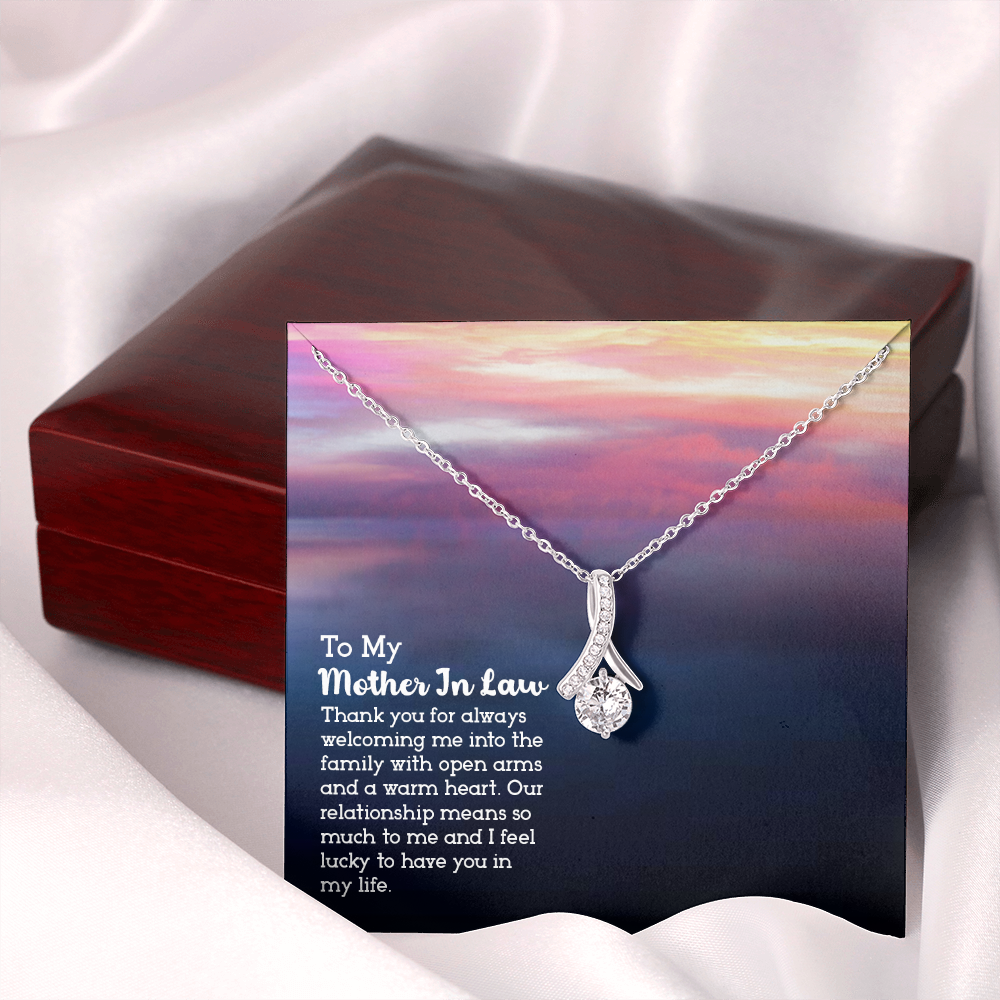 To My Mother In Law - Alluring Beauty Necklace - JustFamilyThings