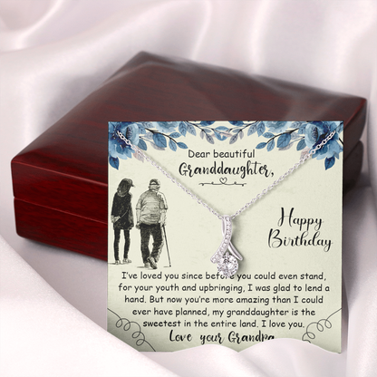 To My Granddaughter from Grandpa - Alluring Beauty Necklace - JustFamilyThings