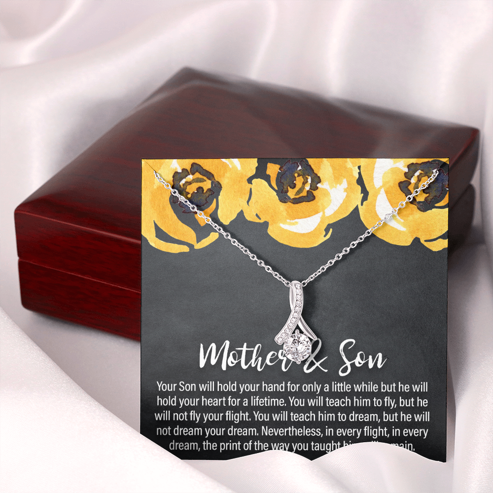 mother and son - your son will hold your heart - Alluring Beauty Necklace - JustFamilyThings