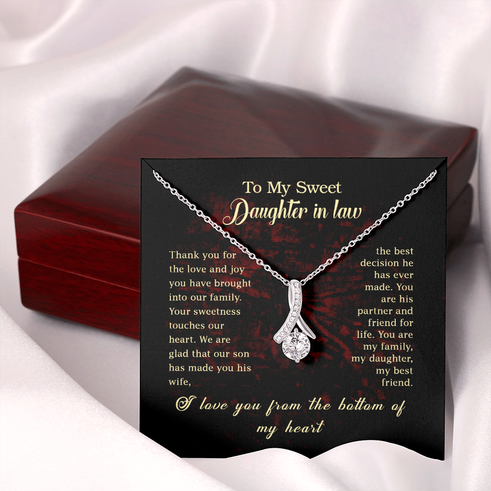 To my Daughter In Law - Alluring Beauty Necklace - JustFamilyThings