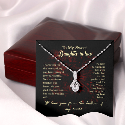 To my Daughter In Law - Alluring Beauty Necklace - JustFamilyThings