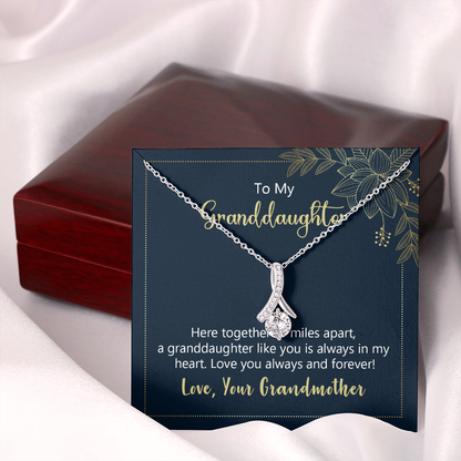 To my granddaughter - here together or miles apart - Alluring Beauty Necklace - JustFamilyThings