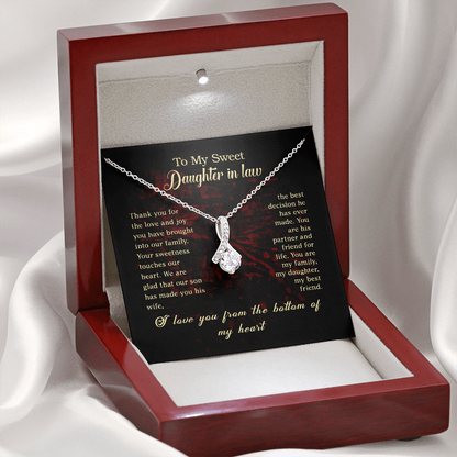 To my Daughter In Law - Alluring Beauty Necklace - JustFamilyThings