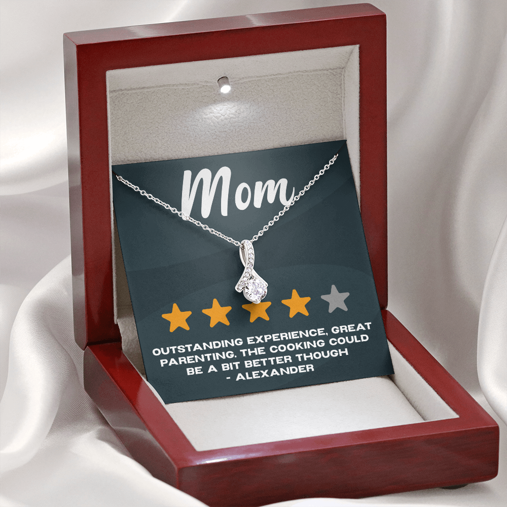 Personalized - 4/5 Stars mom rating - Offensive and Funny - Alluring Beauty Necklace - JustFamilyThings