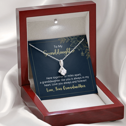 To my granddaughter - here together or miles apart - Alluring Beauty Necklace - JustFamilyThings