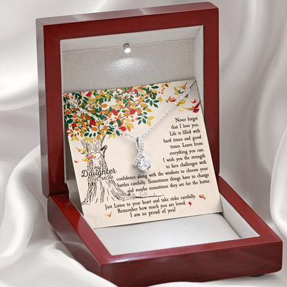 to my daughter from mom, Never Forget That I Love You - Alluring Beauty Necklace - JustFamilyThings