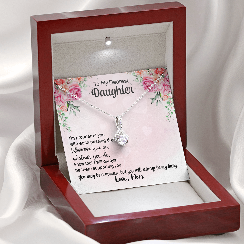 To My Dearest Daughter, from mom - Alluring Beauty Necklace - JustFamilyThings