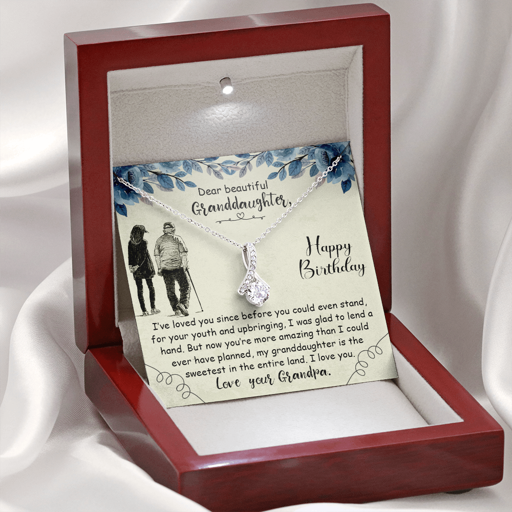 To My Granddaughter from Grandpa - Alluring Beauty Necklace - JustFamilyThings