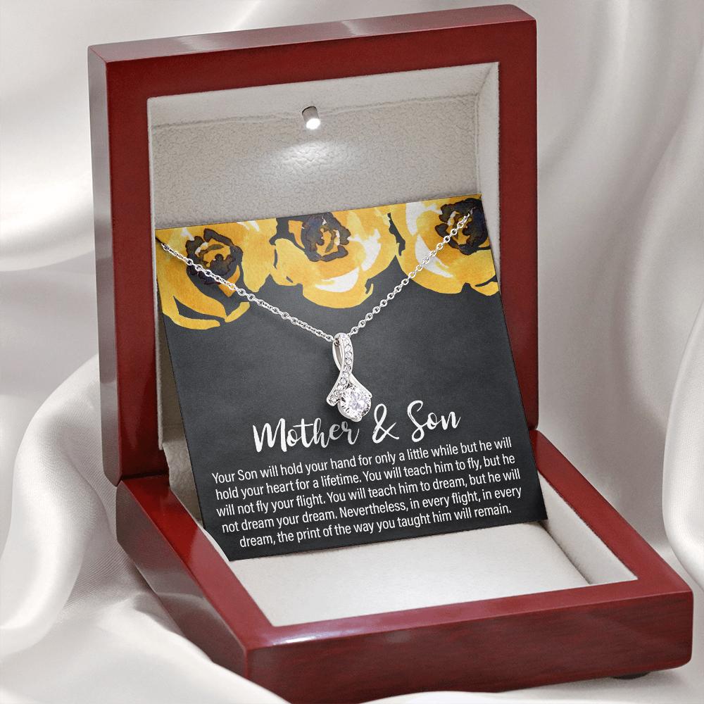 mother and son - your son will hold your heart - Alluring Beauty Necklace - JustFamilyThings