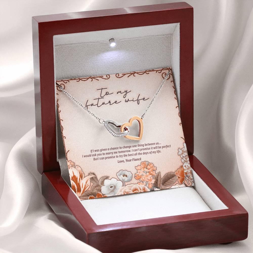 To My Future Wife - Interlocking Hearts Necklace Gift from Fiancé - JustFamilyThings