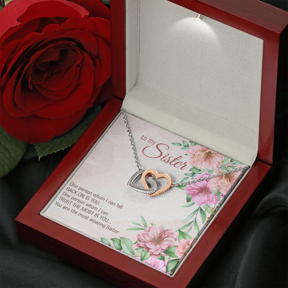To My Sister - Interlocking Hearts Necklace - JustFamilyThings