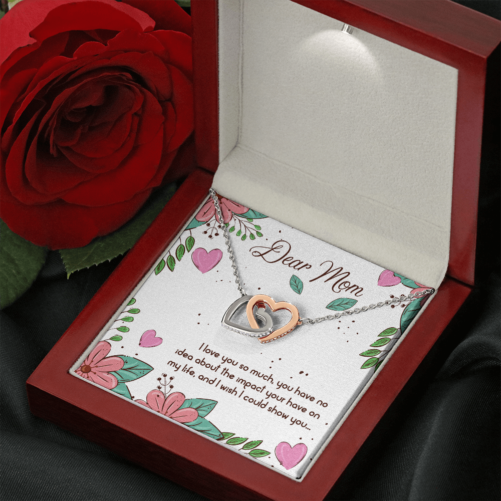 Dear Mom I love you so much - Interlocking Hearts Necklace - JustFamilyThings