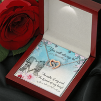 Load image into Gallery viewer, To Soul Sister - You will always be - Interlocking Hearts Necklace - JustFamilyThings
