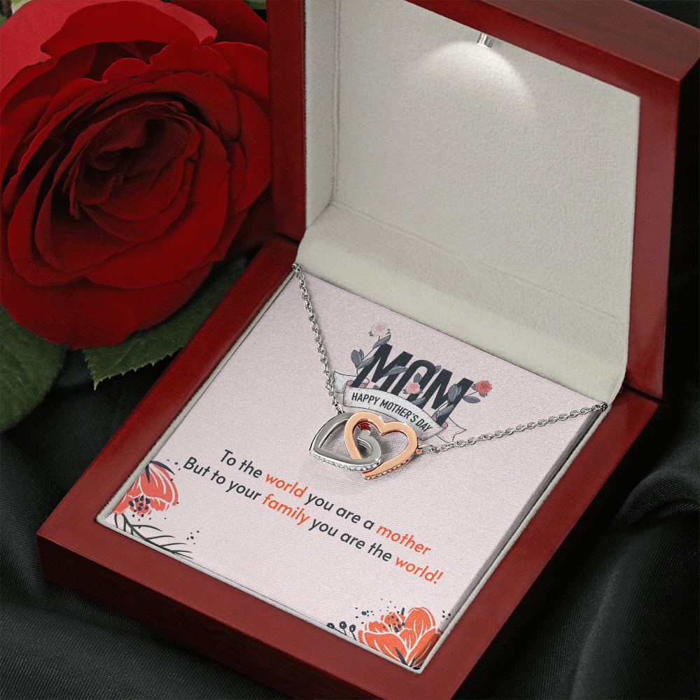 to the world you are a mother - Interlocking Hearts Necklace - JustFamilyThings