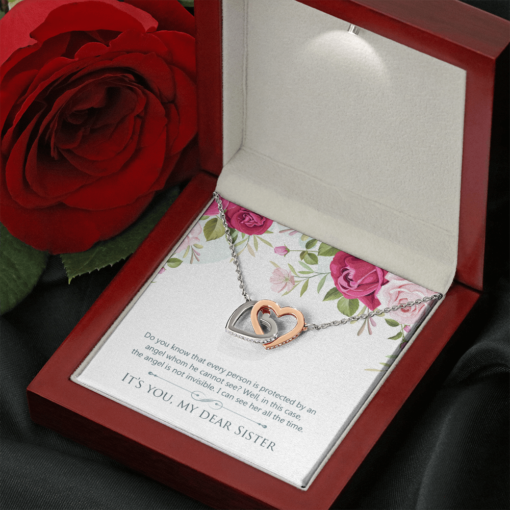 To My Dear Sister - Interlocking Hearts Necklace - JustFamilyThings