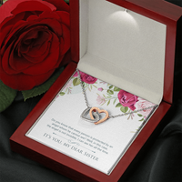 Load image into Gallery viewer, To My Dear Sister - Interlocking Hearts Necklace - JustFamilyThings

