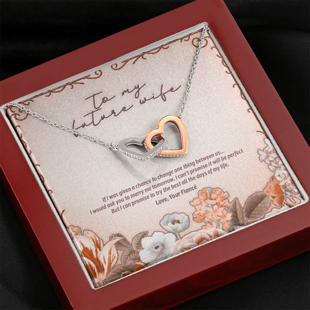 To My Future Wife - Interlocking Hearts Necklace Gift from Fiancé - JustFamilyThings