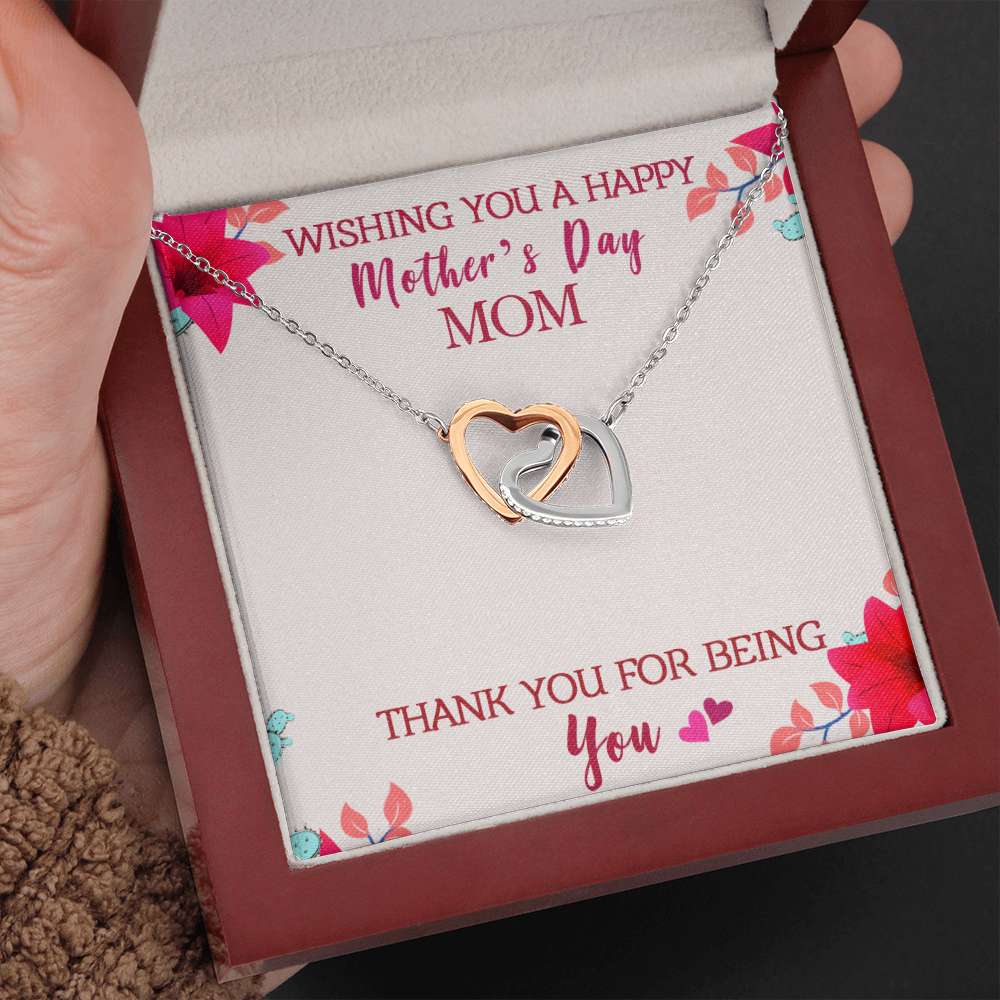 Wishing you a happy Mother's day - Interlocking Hearts Necklace - JustFamilyThings
