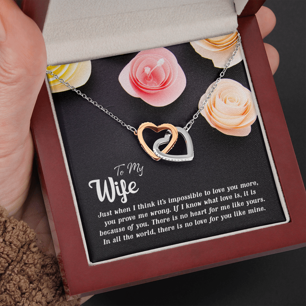 To my Wife - Just when I think it's impossible to love you more - Interlocking Hearts Necklace - JustFamilyThings