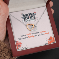 Load image into Gallery viewer, to the world you are a mother - Interlocking Hearts Necklace - JustFamilyThings
