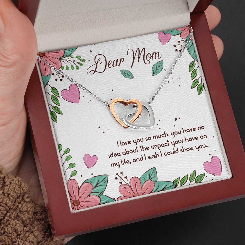 Dear Mom I love you so much - Interlocking Hearts Necklace - JustFamilyThings