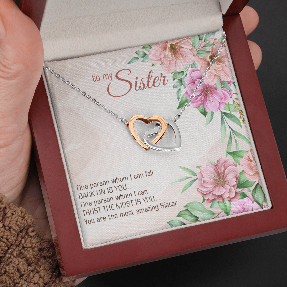 To My Sister - Interlocking Hearts Necklace - JustFamilyThings