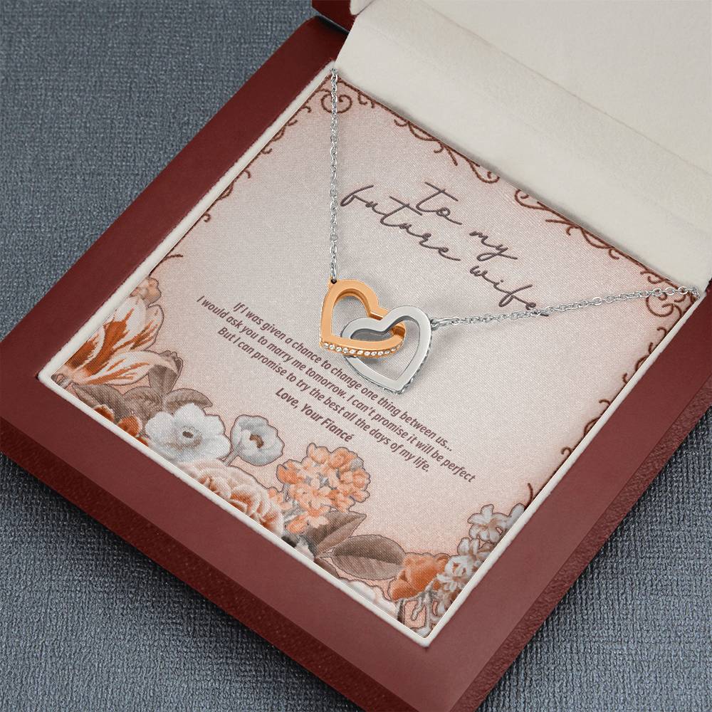 To My Future Wife - Interlocking Hearts Necklace Gift from Fiancé - JustFamilyThings