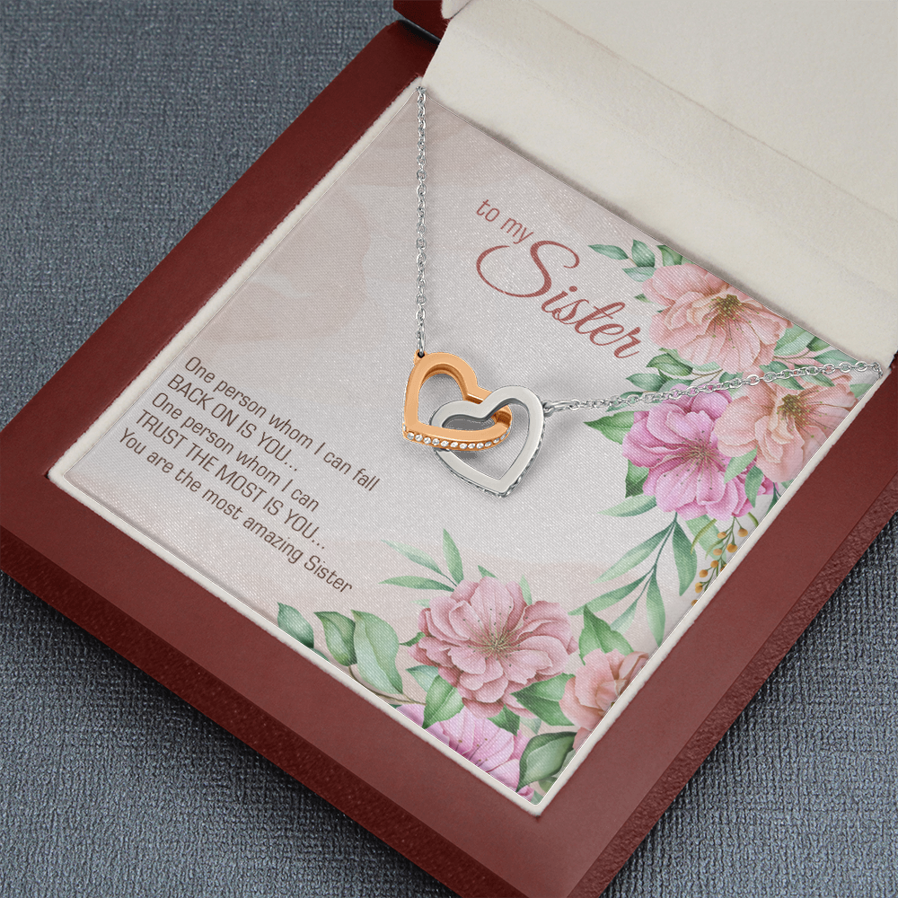 To My Sister - Interlocking Hearts Necklace - JustFamilyThings