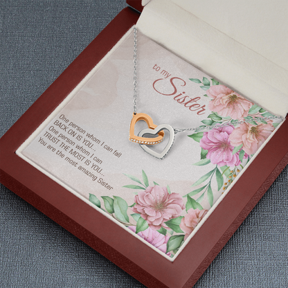 To My Sister - Interlocking Hearts Necklace - JustFamilyThings