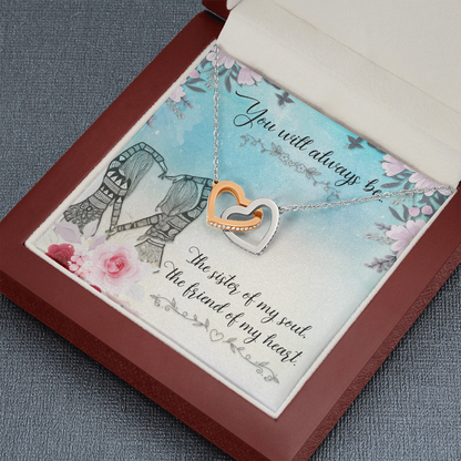 To Soul Sister - You will always be - Interlocking Hearts Necklace - JustFamilyThings