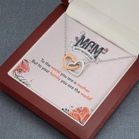 Load image into Gallery viewer, to the world you are a mother - Interlocking Hearts Necklace - JustFamilyThings
