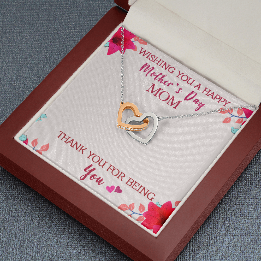Wishing you a happy Mother's day - Interlocking Hearts Necklace - JustFamilyThings