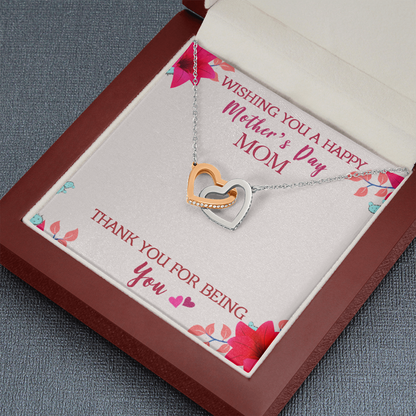 Wishing you a happy Mother's day - Interlocking Hearts Necklace - JustFamilyThings