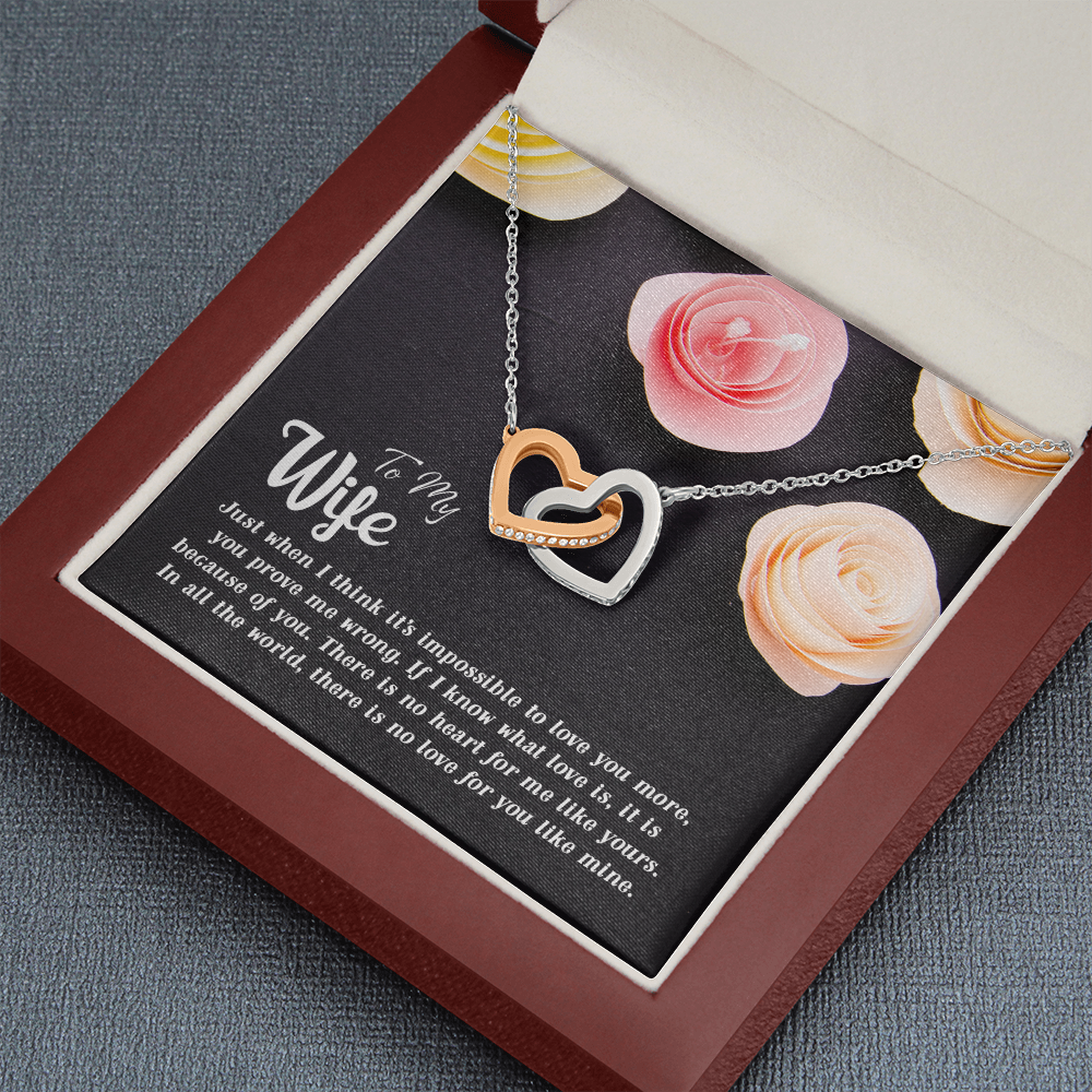 To my Wife - Just when I think it's impossible to love you more - Interlocking Hearts Necklace - JustFamilyThings
