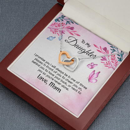 to my daughter from mom - i promise you - Interlocking Hearts Necklace - JustFamilyThings