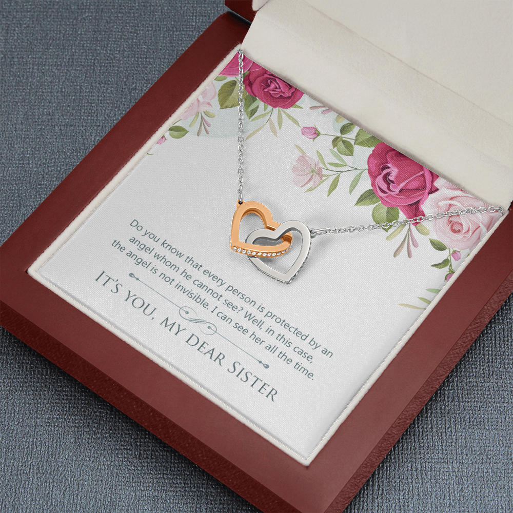 To My Dear Sister - Interlocking Hearts Necklace - JustFamilyThings
