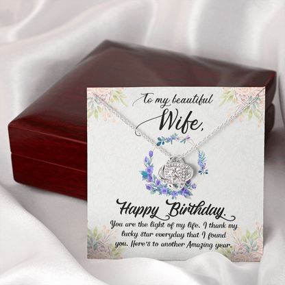 Happy Birthday to my beautiful wife - Love Knot Necklace - JustFamilyThings